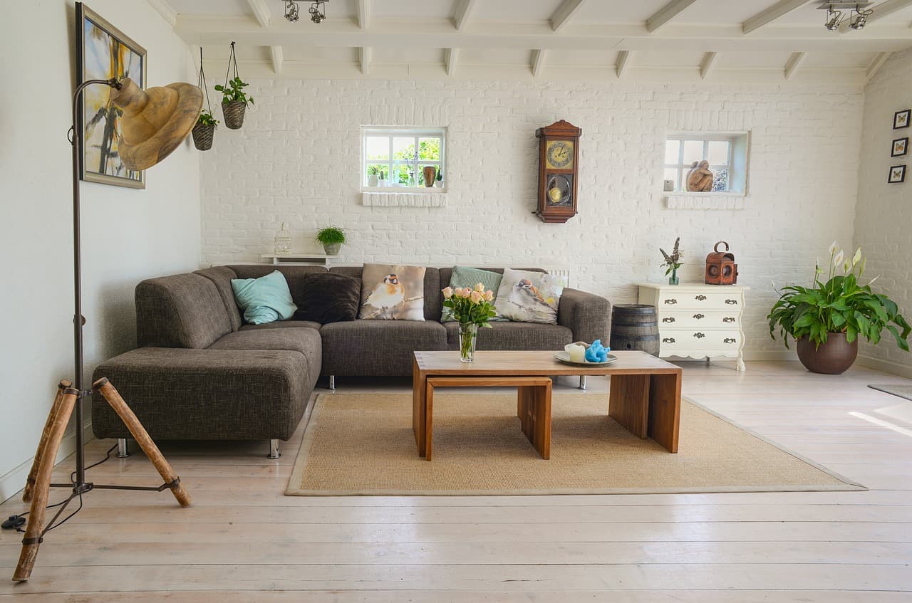 Bright clean residential living room